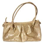 Brahmin Croc Embossed Leather Satchel Dual Handle Zipper Closure Cream Handbag Photo 1