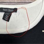 White House | Black Market Stripe 3/4 Sleeve Faux Pearls Sliding Seams Top *DEFECT Photo 9