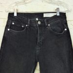 Rag and Bone Peyton Jeans Womens 26 Black Mid Rise Ankle Boot Cut Raw Hem Grunge Photo 2