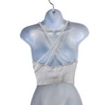 DSG White Ribbed Spaghetti Strap Sports‎ Bra Size XL Athletic Bralette Croptop Photo 2