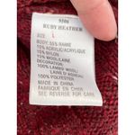Woolrich  Ruby Heather Quarter Zip Cable Knit Sweater Sz L Lambswool Sustainable Photo 4