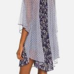 Free People  Because I Love You Floral High-Low Top in Blue Floral Print Photo 6