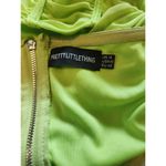 Pretty Little Thing  size 10 Neon Green Crop Top Zip Up Photo 2