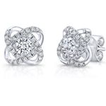 Boutique Sparkly White Gold Plated S925 Knot Simulated Diamond Stud Earrings, 0.8cm Photo 1