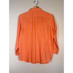CHAPS  Classics Women's Orange Linen Blend Button Down Shirt Size M 3/4 Sleeve Photo 2