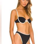 l*space L* Nico Bikini Top in Black and Cream, Size Large, $125 Photo 1