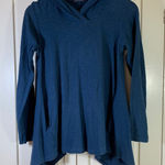 Cut Loose Boho Hoodie Top Women's S Sharkbite Hem Cotton Linen USA Lot of 2 Blue Photo 0