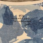 Peace Love World Sweatshirt Blue White Floral Print Pullover Top Comfy Casual S Photo 6