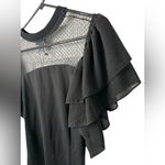 Gracia  Black Sheer Ruffle Sleeve Blouse NWT Photo 2