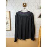 Free People  Gray Siesta Fiesta Embroidered V-Neck Top - Size - Large Photo 2