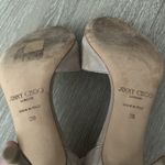 Jimmy Choo Authentic  Shimmer Champagne Gold Leather Peep Toe Heel Size 39 Photo 6