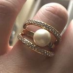 Kate Spade Gold Pearl/diamond Ring Photo 0