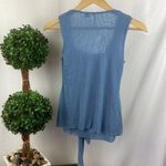 Anthropologie Ric Rack Steel Blue Sleeveless Mesh Blouse Top S Photo 2