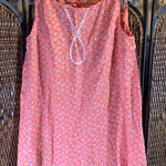 Vintage Red Floral Print Tent Mini Dress Tunic Top Size M/L Size M Photo 0