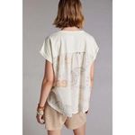 Pilcro Women's Cream Tiger Rose Graphic T Shirt Top Size S Loose Flowy Photo 1