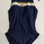 Nautica  Women's One-Piece Swimsuit in Navy and Yellow Photo 0