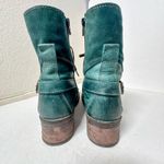 Taos Crave Boots Teal Leather Lace Up Combat Moto Size 6 6.5 EU 37 Green Photo 9