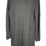 Lands End Women Mock Neck Cable Knit Sweater Dress Gray Long Sleeve Size L 14 16 Size L Photo 0