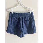 Athleta Women's 4" Cabo Linen Textured Shorts Blue Denim Sz 8 Pull On Photo 1