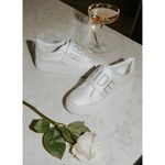 Lulus  Shoes Womens 8.5 White Bride‎ Platform Bride2Be White Rhinestone Sneakers Photo 2