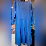Lands’ End Women‎ Long Sleeve Dress Light Blue Size 10/12 Vee Neck Size M Photo 4
