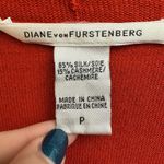Diane Von Furstenberg  Orange Red Open Cardigan Silk Cashmere Blend Small Photo 4