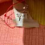 Love Shack Fancy  Flores Pants Citrus Cupcake‎ Medium Pink Yellow Flare Ribbed Photo 3