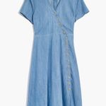 Madewell  Petite Indigo Button-Wrap Midi Dress Photo 1