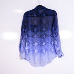 Equipment Femme Print Pattern Collared Button Down Silk Chiffon Sheer Blouse XS Photo 3