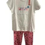 Chelsea Peers Women's XS Pajama Set Tropic Like It's Hot in White and Pink Photo 0