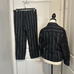 Doncaster Sport Black Striped 2-Piece Set Wrap Blouse 12 & Pants 14 Women' Photo 1