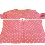 Garnet Hill Polka Dot Cardigan Women’s Size Large Pink Lightweight Knit Photo 7