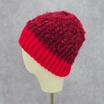 Red Crochet Knit Bucket Cap Hat Fun Vintage Y2K Funky Beanie Photo 2