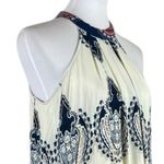 Jaase Boho Halter Tie Neck Swing Dress Cream Blue Multi Women’s Size Small Photo 5