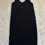 Everlane The Party Slip Dress Midi Side Slit Skinny Straps Minimalist Black 0 Photo 4