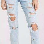 American Eagle  Outfitters Mom Jeans Ripped High Waist Size 8 Short Photo 0