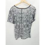 Free People Top Women SMALL Grey White Printed Tourist Washed Short Sleeve Tee Photo 1