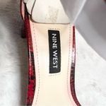 Nine West  Red & Black Snakeskin Chunky Block Heel Sandals Size 8 Photo 9