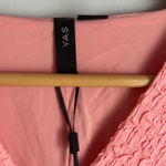 ASOS NEW Y.A.S BubbaTextured Mini Smock Dress with V-Neck and Long Back in Pink Photo 6