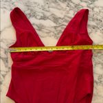 Quince NWOT  Cherry Red Women’s Italian Plunge One-Piece Swimsuit Sz XL 🍒 Photo 7
