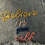 SheIn High Waist Distressed Embroidered Denim Shorts S Boho Festival Hippie Photo 2