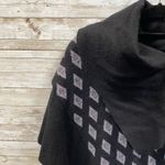 Anthropologie Moth Womens S Wool Shrug Sweater Wrap Cowl‎ Cropped Black Zipper Photo 8