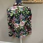 Aryn K  Anthropologie Women's Bold Black Floral Blazer Button Jacket Coat Med Photo 3