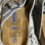 Birkenstock  Arizona Leather Sandals In Grey Charcoal Photo 5