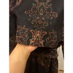 Solitaire Women's Paisley Trench Coat Size M Black Brown Photo 7