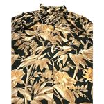 H&M Womens Professional Blouse Size 2 Black Floral Button Front Long Sleeve Top Photo 3