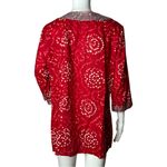 Calypso St. Barth For Target Women's Embroidered Tunic Top Red White Size Large Photo 3