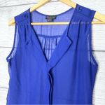Ultra Flirt Royal Blue Sheer Sleeveless Blouse Top Size Medium Photo 2
