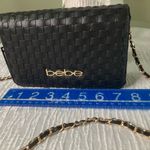 Bebe Black Woven Mini Shoulder Bag Clutch with Gold Chain NWT Photo 3