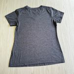 FILA Women’s Small V-Neck Dark Gray Logo Tee Soft Stretchy Preowned Photo 1